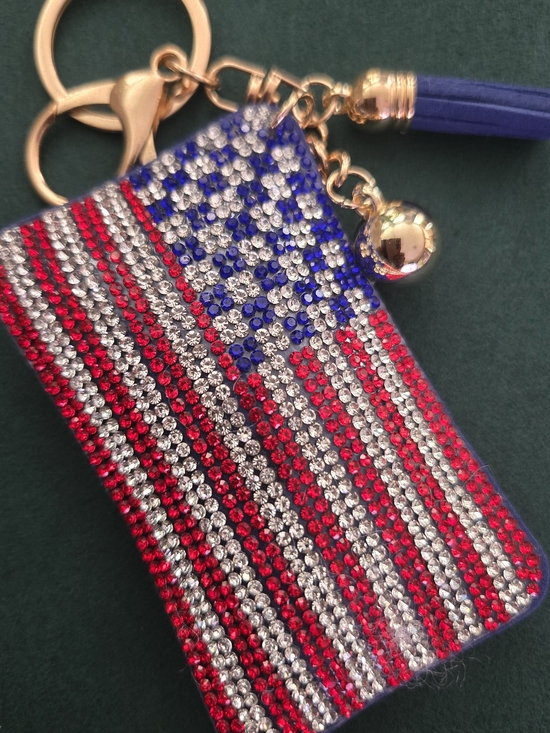 Accessories - Crystal Patriotic 🇺🇲American Flag Bag Charm /Keychain 🇺🇲